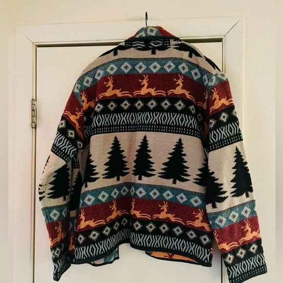 SOLD💔VTG 90s Southwestern Hand Made Woven Boho Navajo Cowgirl Hippie Blanket - Picture 7 of 9